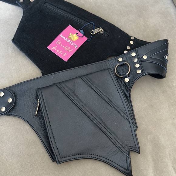 Genuine leather utility belt, Fanny pack, festival belt bag - Picture 7 of 9